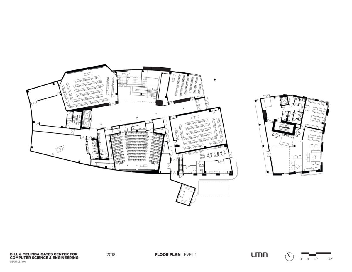 Bill & Melinda Gates Center for Computer Science & Engineering, University of Washington - Floor Plan, Level 1