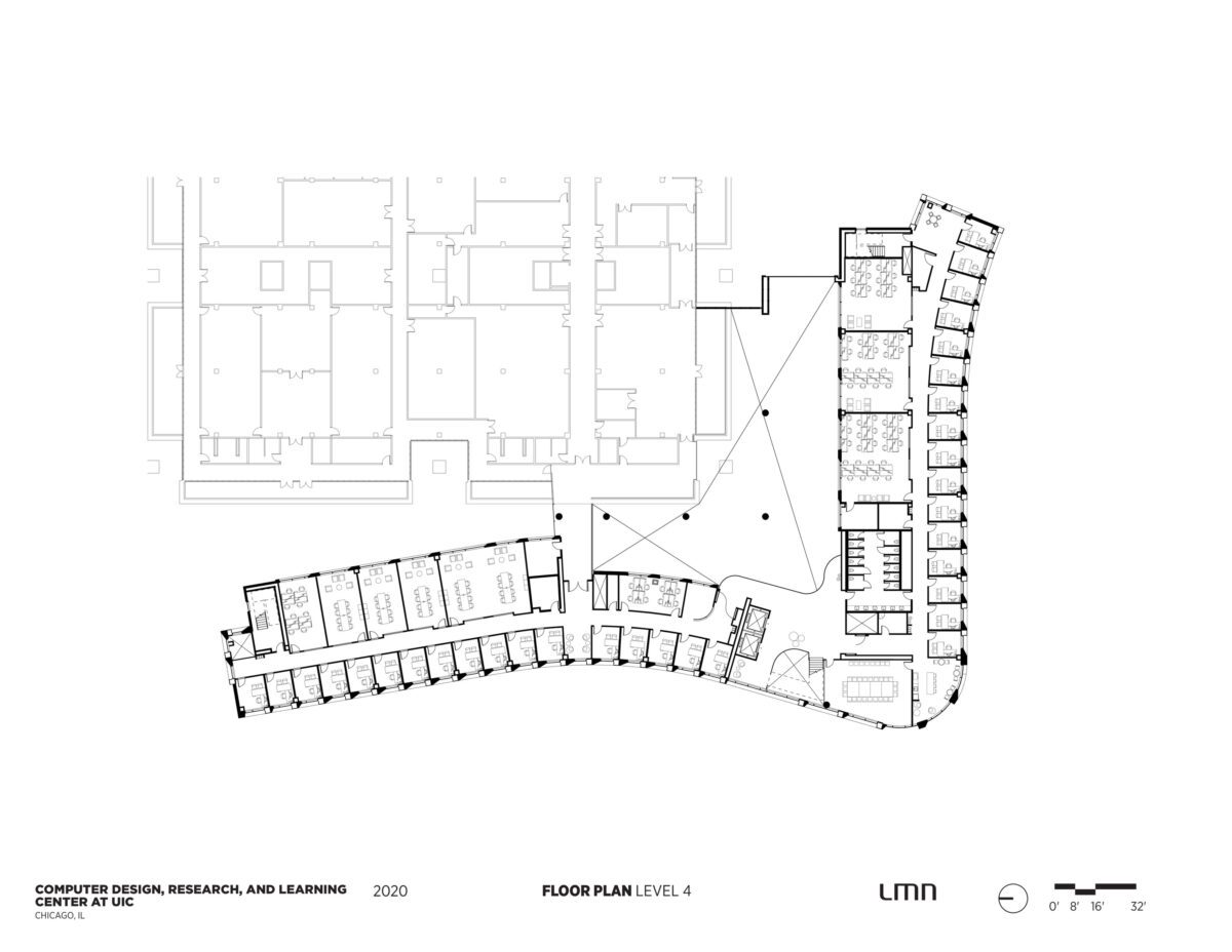 Computer Design, Research, and Learning Center, University of Illinois at Chicago - Floor Plan, Level 4