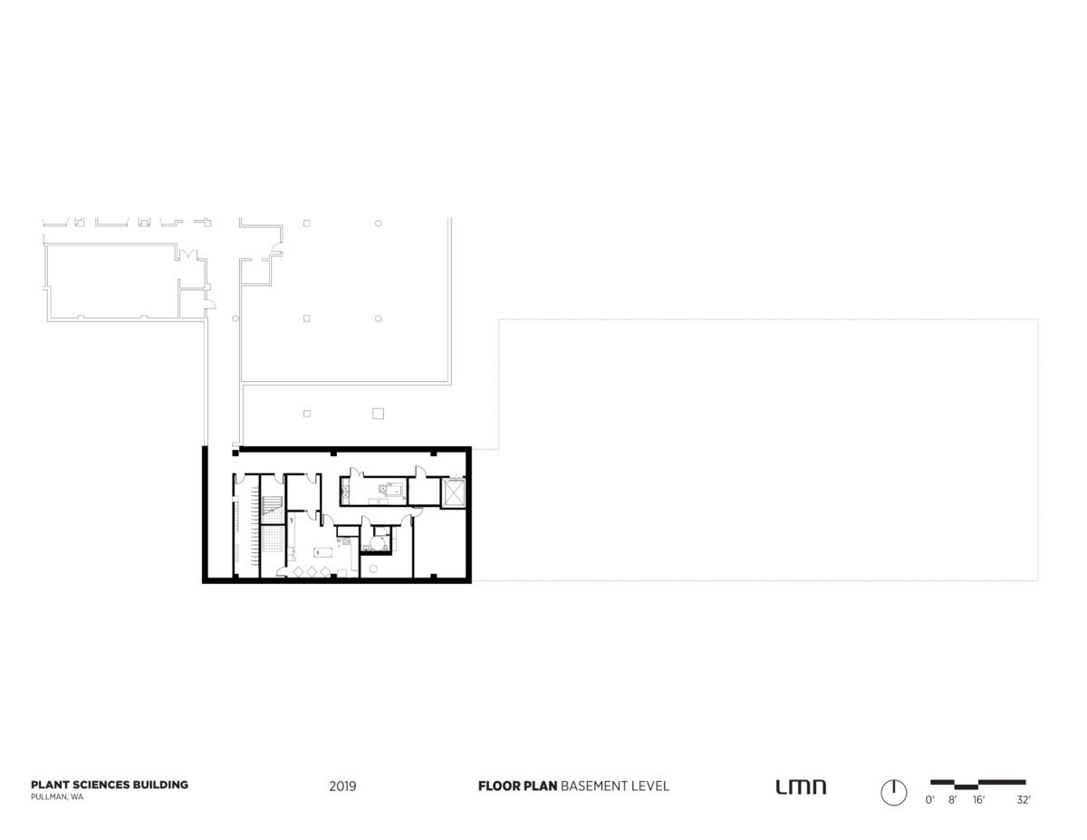 Plant Sciences Building, Washington State University - Floor Plan, Basement Level